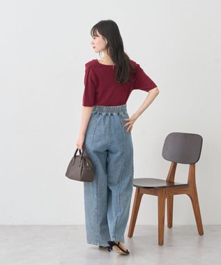 earth music&ecology ドレープニットプルオーバー Bordeaux