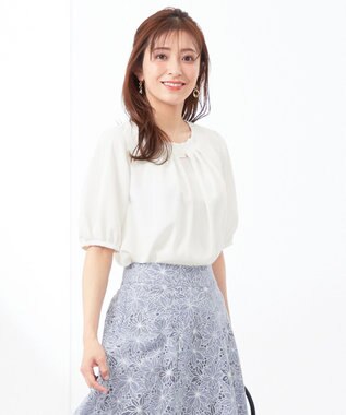 ANY SIS 【洗える】フロントタック ブラウス オフホワイト