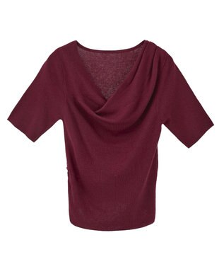 earth music&ecology ドレープニットプルオーバー Bordeaux