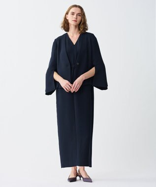 uncrave ウォッシャブル ダブルクロス スリットスリーブジャケット ネイビー