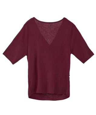 earth music&ecology ドレープニットプルオーバー Bordeaux