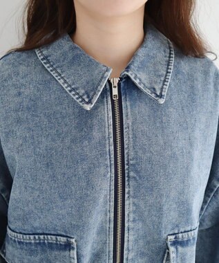 Green Parks ・ＥＬＥＮＣＡＲＥ　ＤＵＥ　デニムステンカラーブルゾ Light Indigo