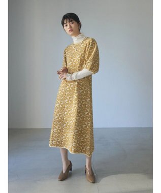 Green Parks ａ．ニットジャガード柄ワンピース Yellow