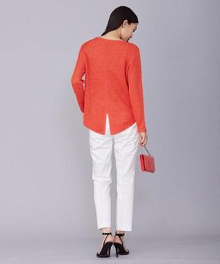 ICB 【WEB限定カラーあり・洗える】ペーパーブレンドシャインニット プルオーバー カーマイン系