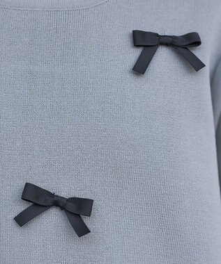Tiaclasse L 【洗える】リボンニットチュニック グレー