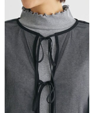 Green Parks ・ＥＬＥＮＣＡＲＥ　ＤＵＥ　２ｗａｙチュールブラウス Black