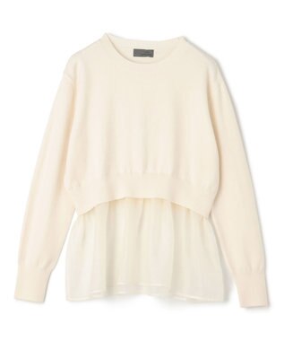 uncrave ウール ナイロン ペプラム ニット（uncrave STANDARD） エクリュ