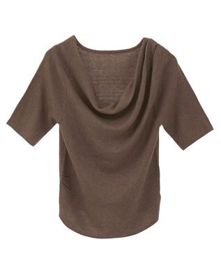 earth music&ecology ドレープニットプルオーバー Brown