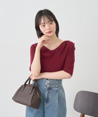 earth music&ecology ドレープニットプルオーバー Bordeaux