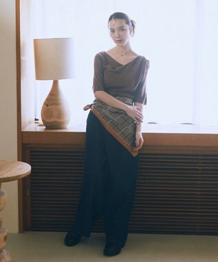 earth music&ecology ドレープニットプルオーバー Brown