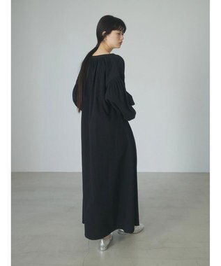 Green Parks ａ．袖ギャザーボリュームワンピース Black