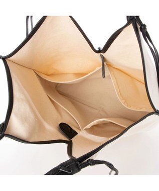 UNBILLION perche コットン×牛革付属トートバッグ L ブラック