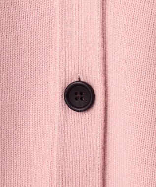 UNFILO 【洗える】クロップド Vネック カーディガン ピンク