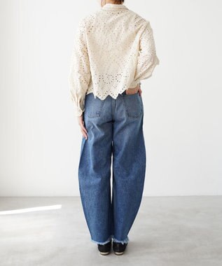 woadblue 再入荷＜坪田あさみさんコラボ＞コットン100％ ブレットデニムパンツ BLUE