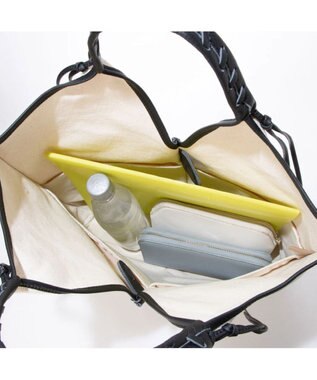 UNBILLION perche コットン×牛革付属トートバッグ L ブラック