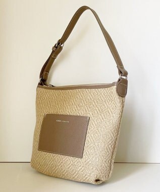 Hekhèr Le Style de Vie 【日本製 / 3WAY】ジュート×牛革 ショルダーバッグmedium グレージュ