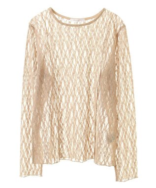 Green Parks パネルラインレースカットプルオーバー Light Beige