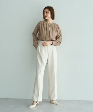 YECCA VECCA ギャザーブラウス Beige