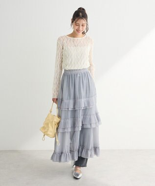 Green Parks パネルラインレースカットプルオーバー Ivory