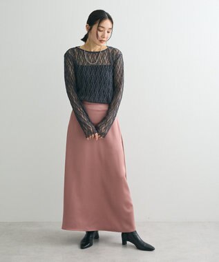 Green Parks パネルラインレースカットプルオーバー Gray