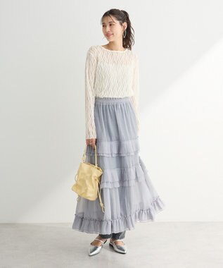 Green Parks パネルラインレースカットプルオーバー Ivory