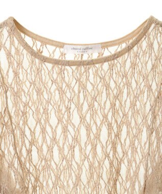 Green Parks パネルラインレースカットプルオーバー Light Beige