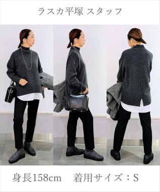 UNFILO L 【ウエストゴム/14サイズ展開】beauty warm pants テーパード ブラック