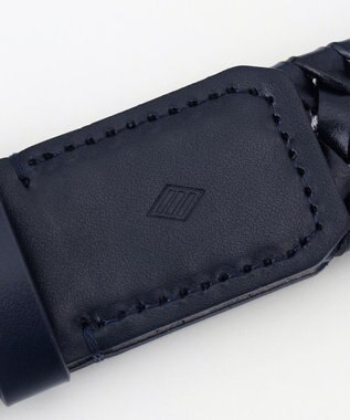 JOSEPH ABBOUD 【キングサイズ・イタリア素材・ストレッチ・日本製】ストレッチレザーメッシュ ベルト ネイビー系