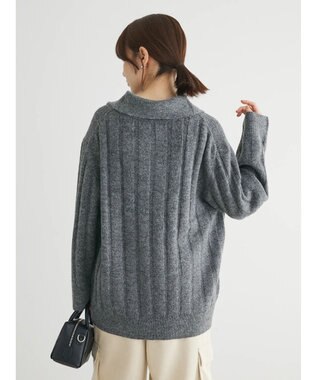 Green Parks ・Ｐｅｔｉｔ　Ｆｌｅｕｒ　ハーフＺＩＰニット Charcoal Gray