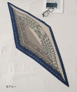 Tiaclasse 【選べる柄タイプ】プリーツスカーフ Bブルー