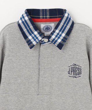 J.PRESS KIDS 【110-130cm】柄襟ラガー 長袖ポロシャツ グレー系