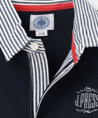 J.PRESS KIDS 【110-130cm】柄襟ラガー 長袖ポロシャツ ネイビー系