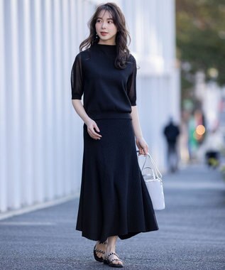 ANY SIS 【好印象企画】ニット セットアップ ネイビー