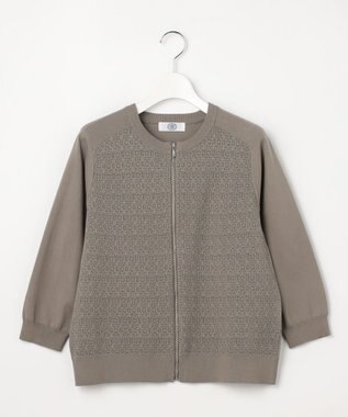 J.PRESS LADIES S Lace Jacquard ニット ブルゾン