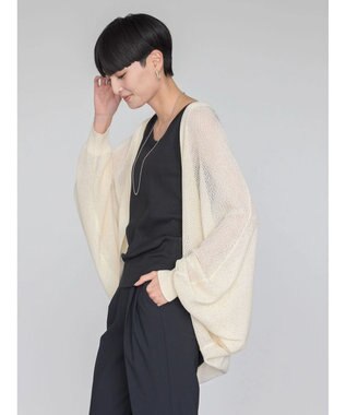 AMERICAN HOLIC ニュアンスメッシュニットカーディガン Ivory