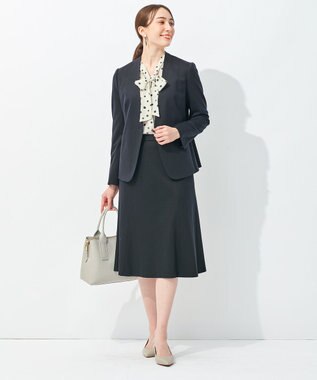 自由区 【セットアップ可】ドットプリント ボウタイブラウス ベージュ系5