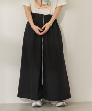 AMERICAN HOLIC 撥水加工 フロントZIPフレアスカート Black