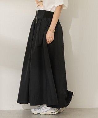 AMERICAN HOLIC 撥水加工 フロントZIPフレアスカート Black