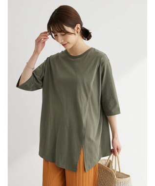 Green Parks アシメトリーデザインチュニック Light Khaki