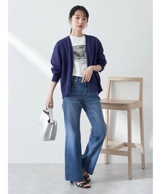 earth music&ecology ＶネックＺＩＰカーディガン Blue