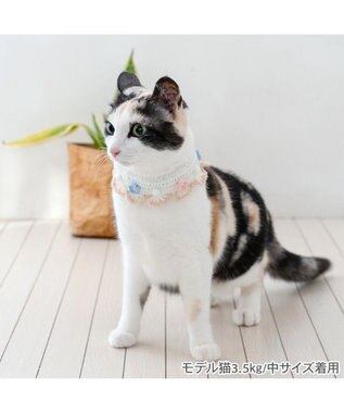 PET PARADISE ペットパラダイス 猫首輪 お花編み S / M ホワイト