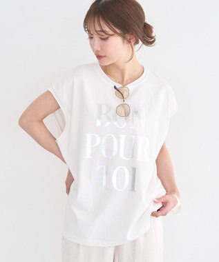 earth music&ecology 【綿100％】フレンチスリーブプリントＴシャツ