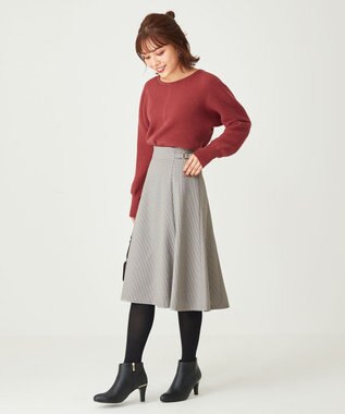 ANY SIS L 【洗える】アレンジRIB ニット チェリー