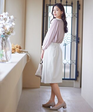 Tiaclasse 【洗える】ピンタックレースブラウス ピンク