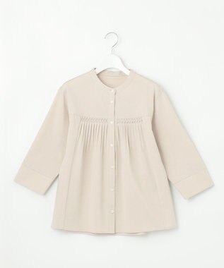 J.PRESS LADIES キャタピラシャツジャージー バンドカラー カットソー ベージュ系