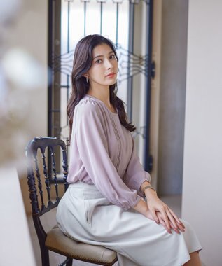 Tiaclasse 【洗える】ピンタックレースブラウス ピンク