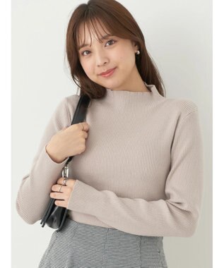 earth music&ecology ハイネックラメニットプルオーバー Light Gray