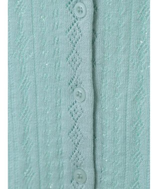 earth music&ecology リボン柄透かし編みニットカーディガン Mint