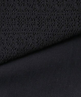 J.PRESS LADIES S Lace Jacquard ニット ブルゾン ネイビー系