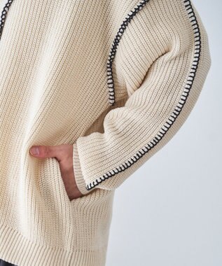 WEGO ハンドステッチカーディガン ホワイト